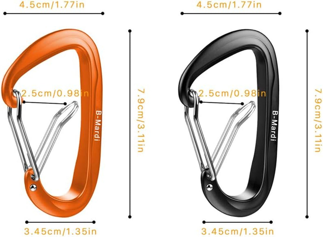 Carabiner Clips Heavy Duty 12Kn (2697 Lbs)-Lightweight Locking Carabiners for Camping, Hiking, Hammock, Dog Leash Harness, Outdoor and Gym Etc, Keychains& Utility