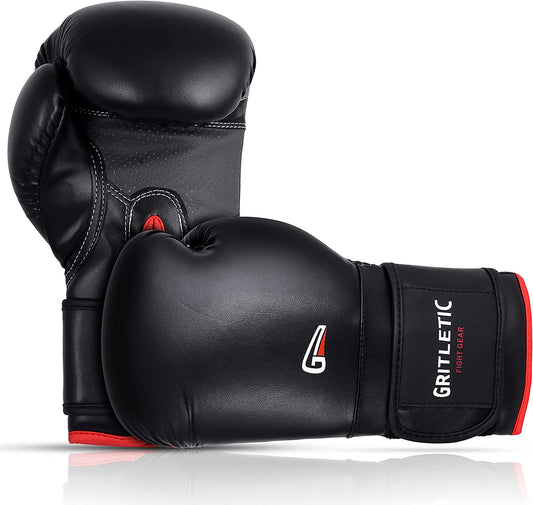 Boxing & MMA Training Gloves - Supreme Boxing Gloves for Men & Women. 8,10,12,14 & 16Oz Kickboxing Gloves (8Oz, Black)